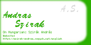 andras szirak business card