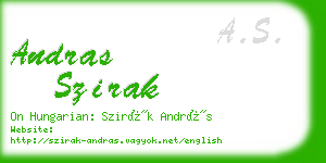 andras szirak business card